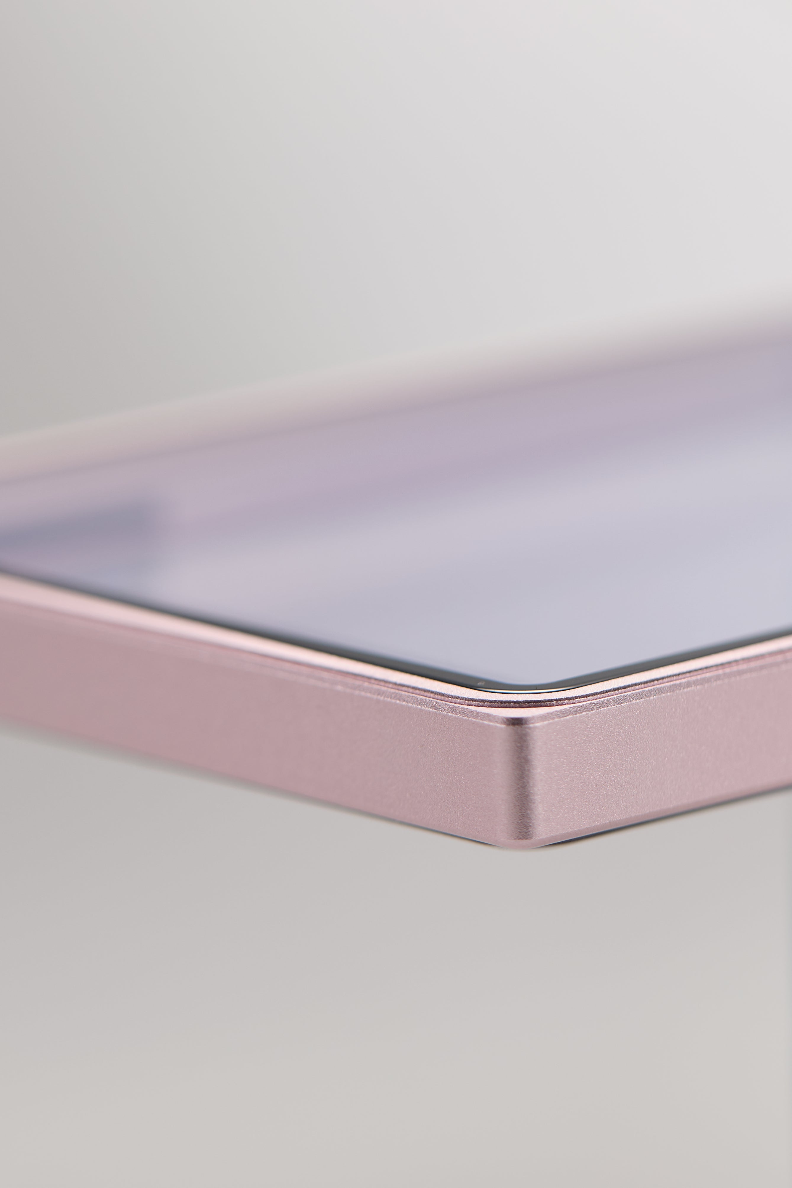 Close-up of TENZA glass clarity and aluminum frame